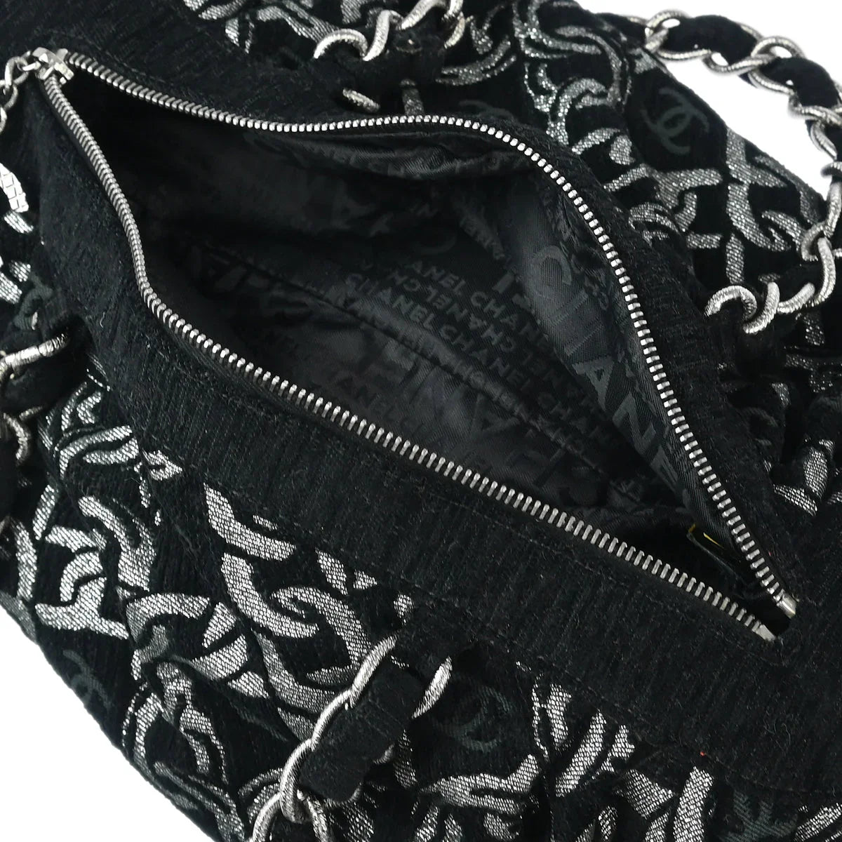 Chanel 2005-2006 Black Velvet Chain Handbag