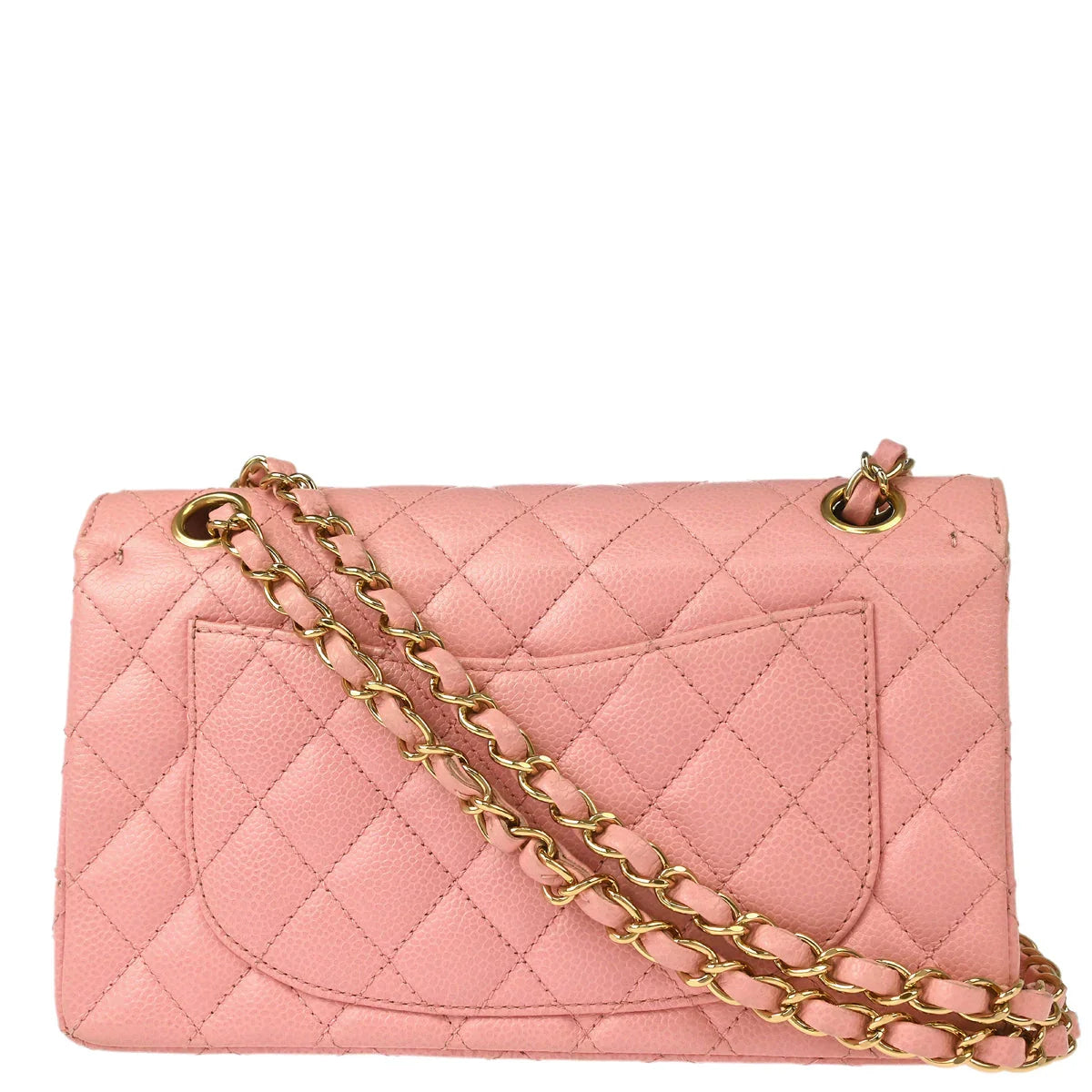 Chanel 2005-2006 Pink Caviar Small Classic Double Flap Shoulder Bag