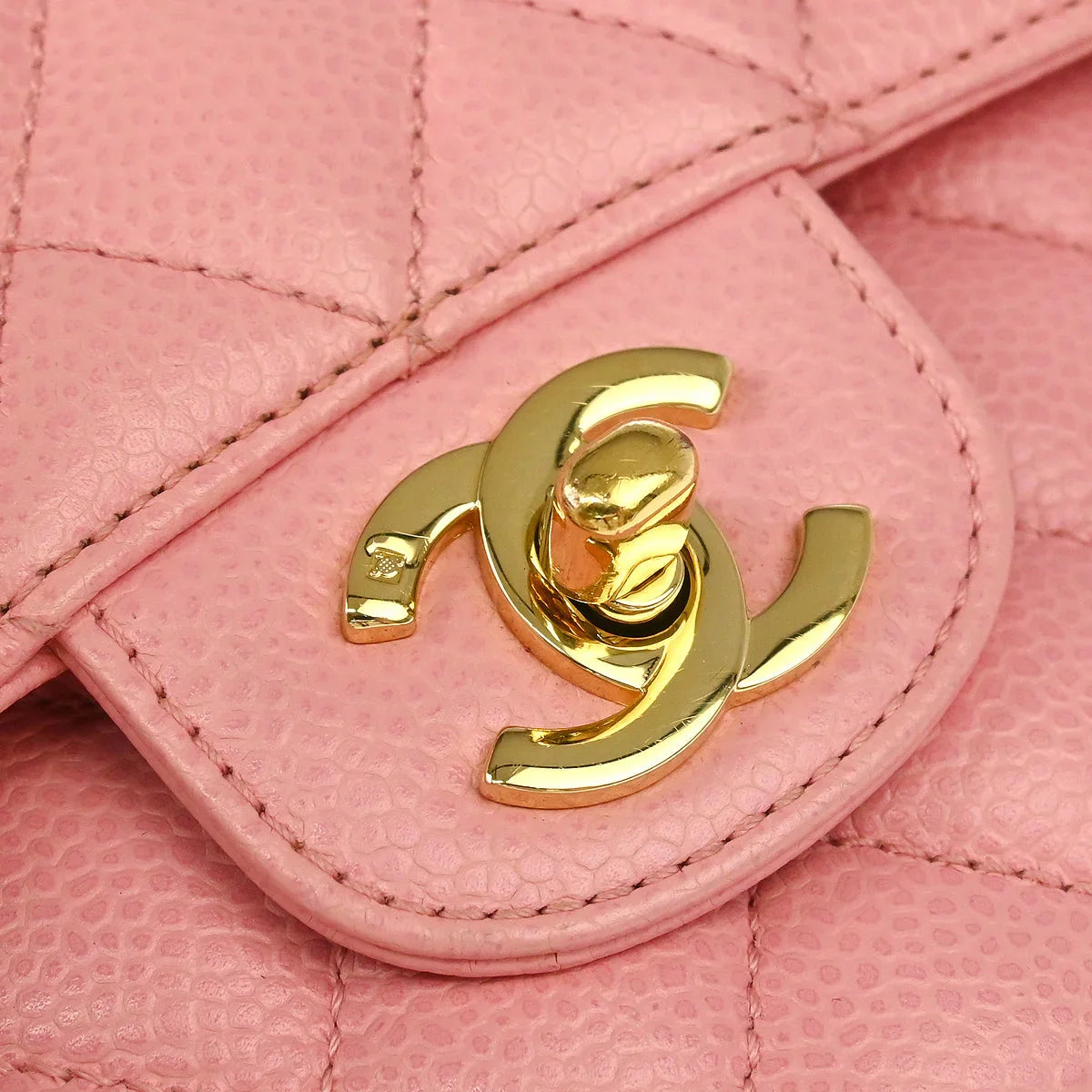 Chanel 2005-2006 Pink Caviar Small Classic Double Flap Shoulder Bag