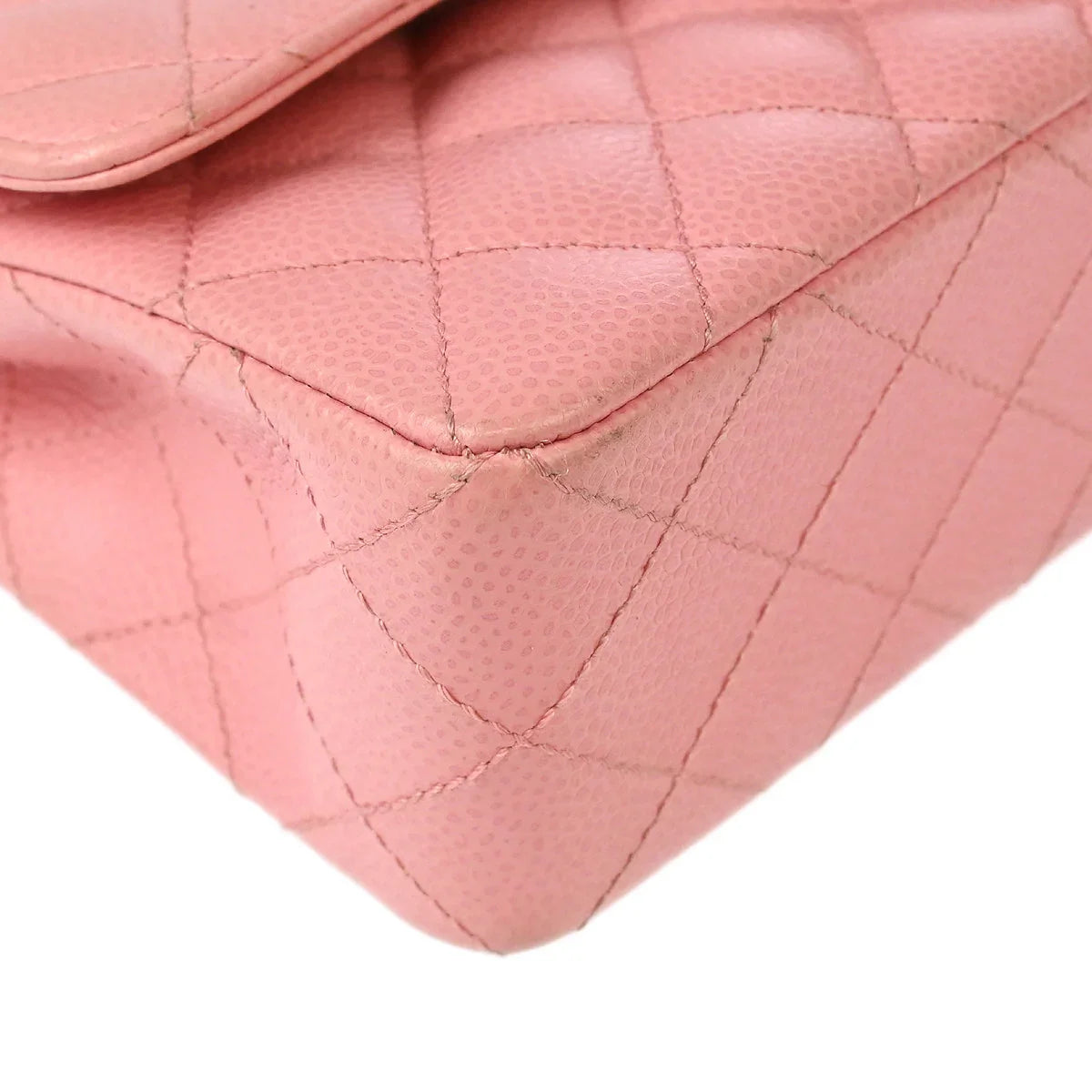 Chanel 2005-2006 Pink Caviar Small Classic Double Flap Shoulder Bag
