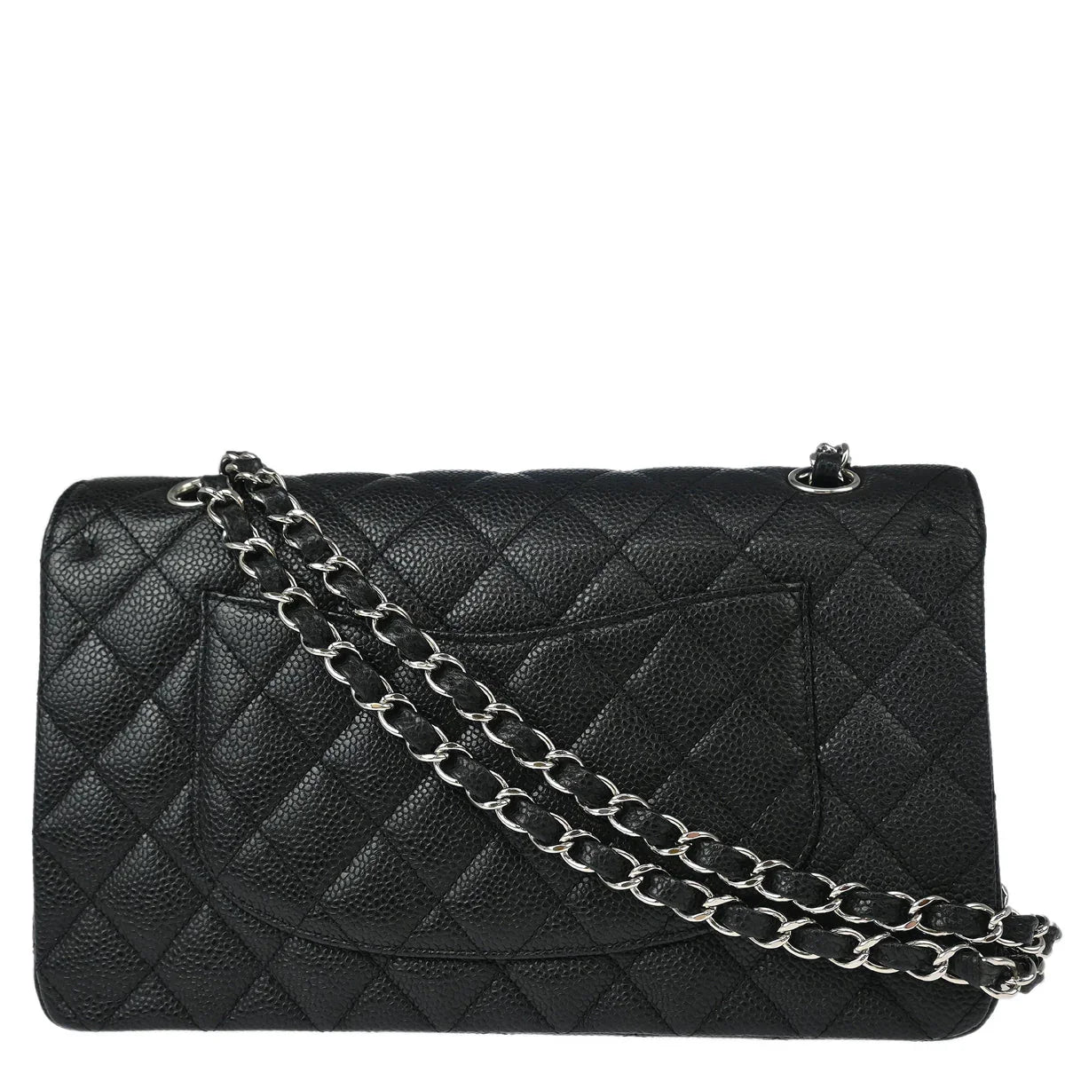 Chanel 2008-2009 Black Caviar Medium Classic Double Flap Shoulder Bag