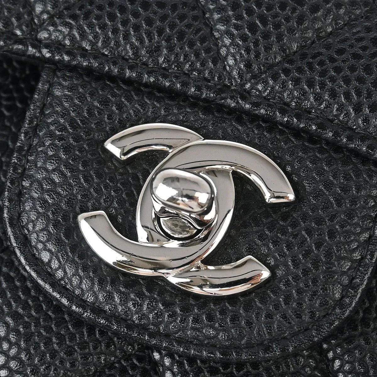 Chanel 2008-2009 Black Caviar Medium Classic Double Flap Shoulder Bag