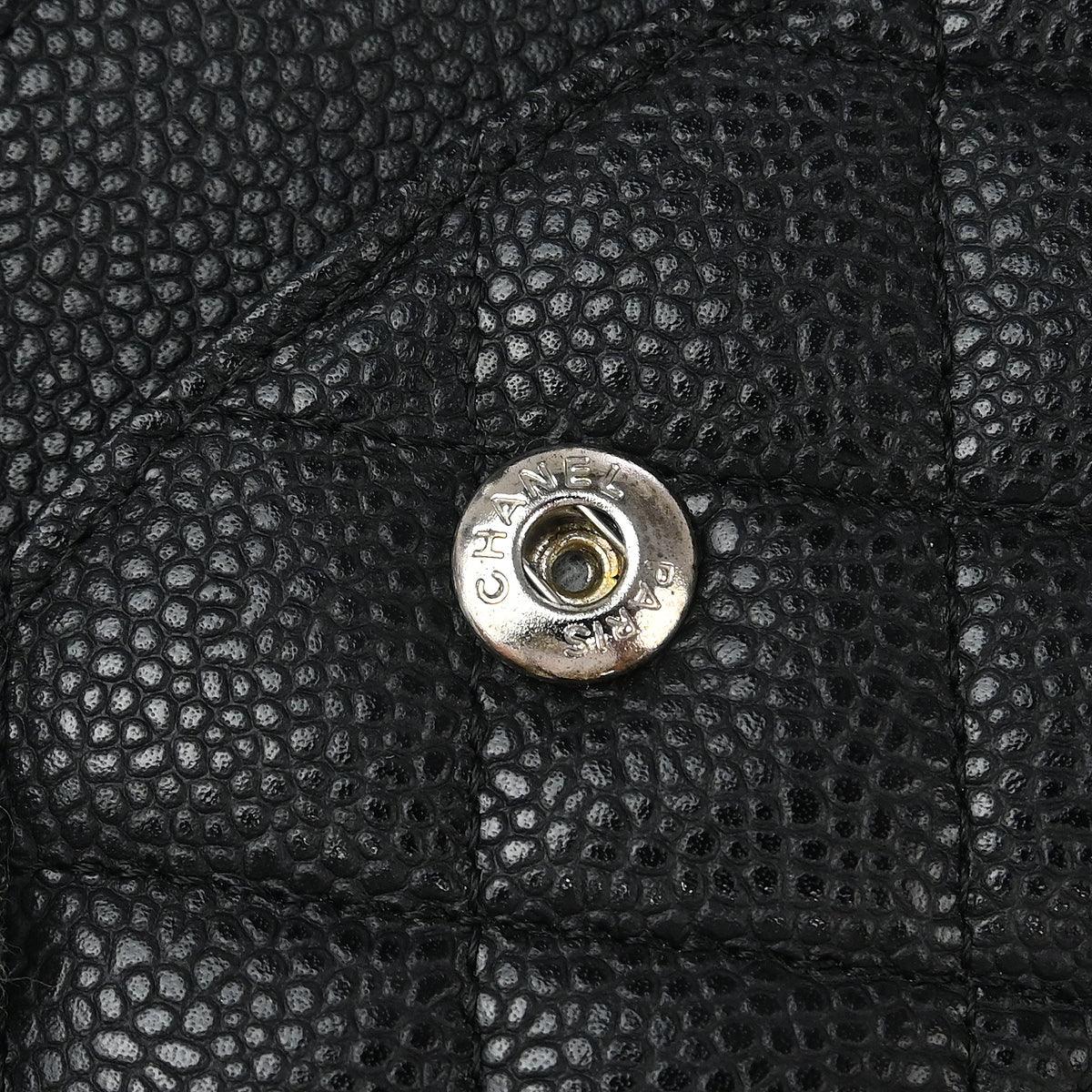Chanel 2008-2009 Black Caviar Medium Classic Double Flap Shoulder Bag