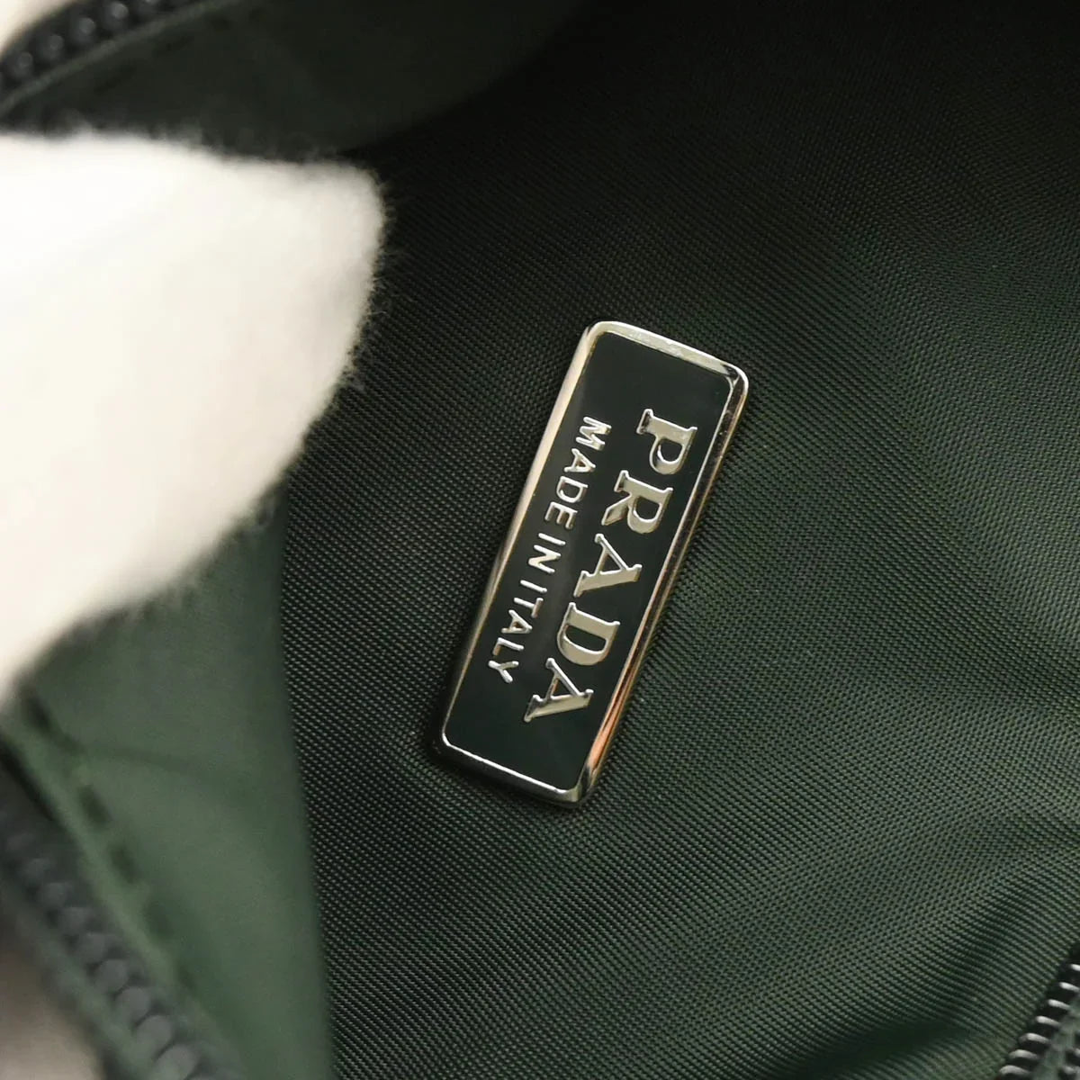 Prada Dark Green Nylon Hobo Handbag