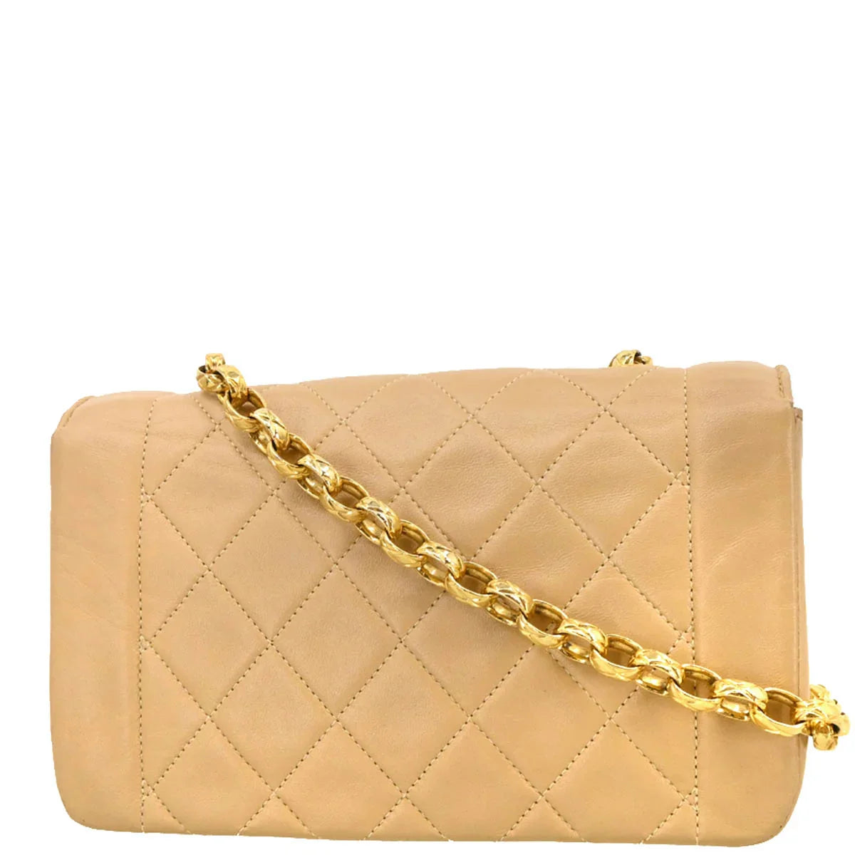 Chanel 1989-1991 Beige Lambskin Shoulder Bag