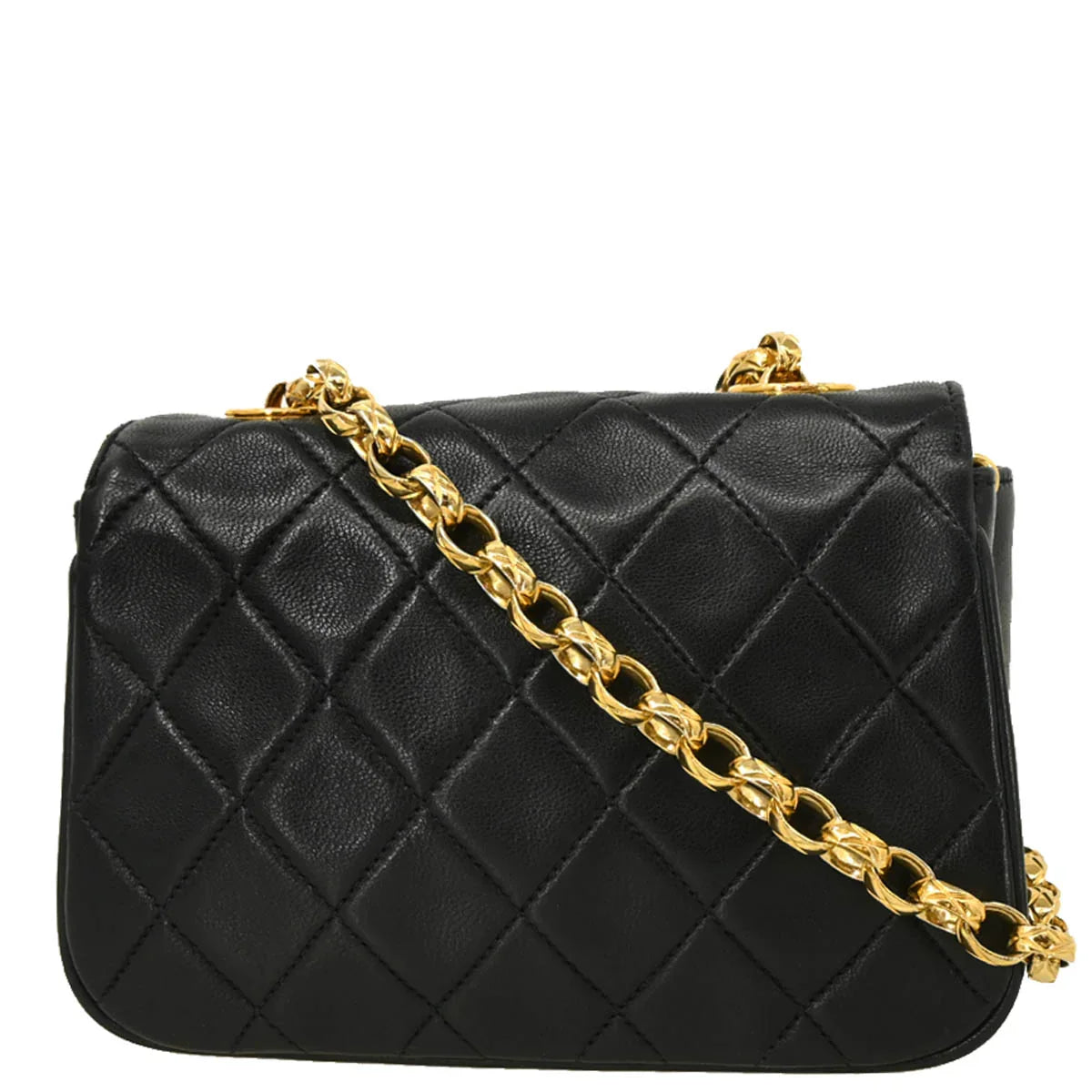 Chanel 1991-1994 Black Lambskin Shoulder Bag
