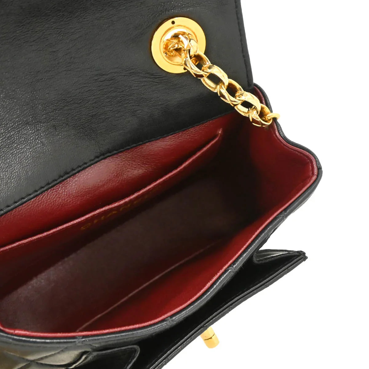 Chanel 1991-1994 Black Lambskin Shoulder Bag