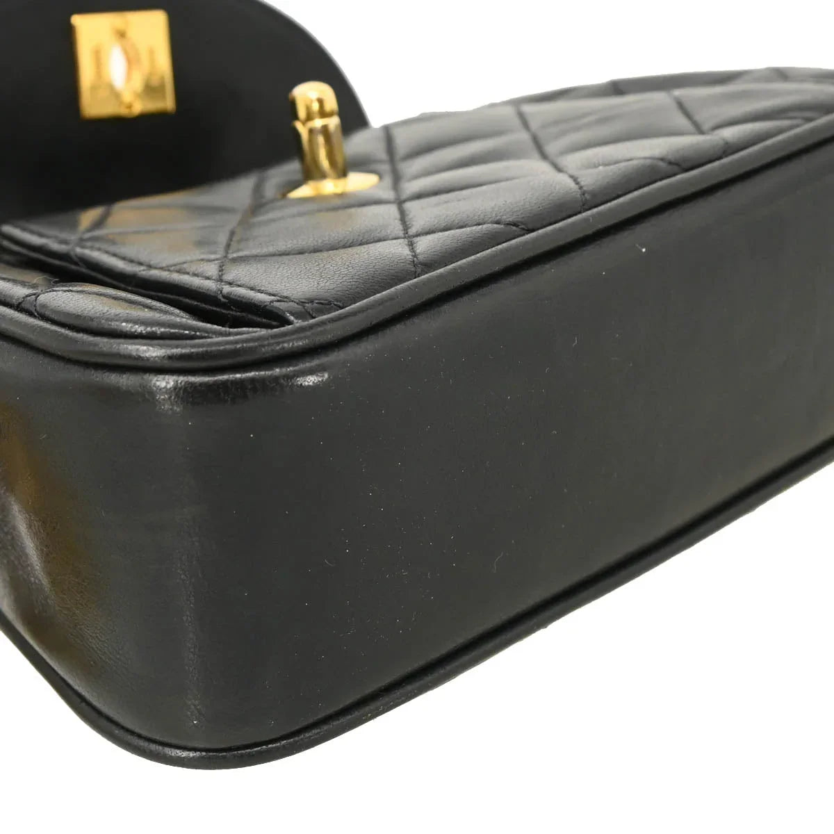 Chanel 1991-1994 Black Lambskin Shoulder Bag