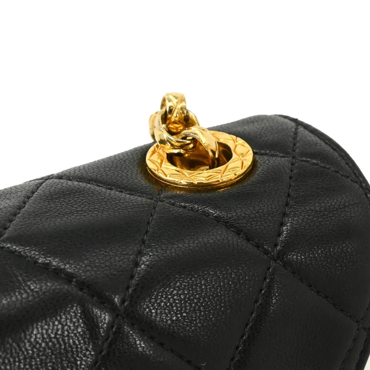 Chanel 1991-1994 Black Lambskin Shoulder Bag