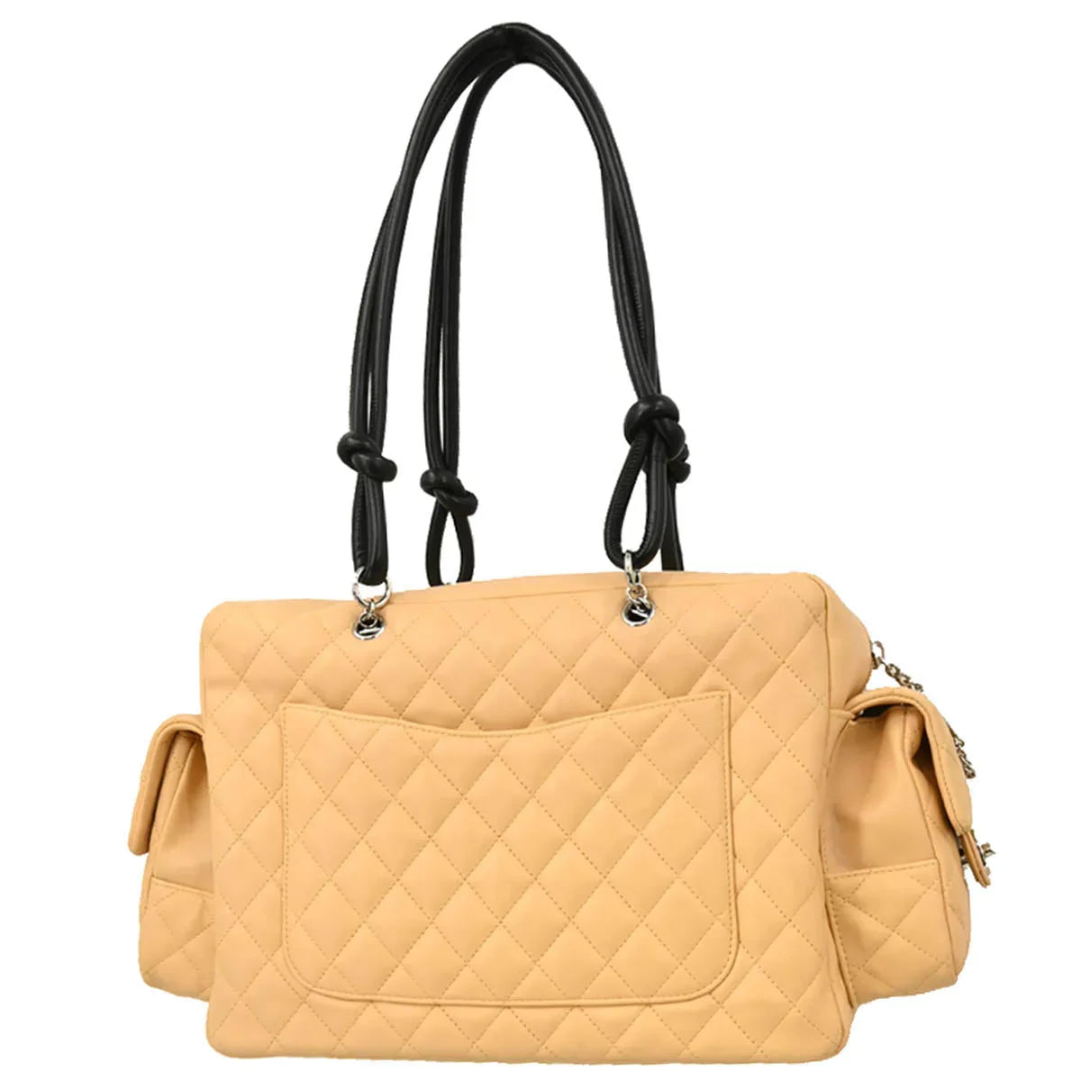 Chanel 2003-2004 Beige Calfskin Reporter Bag Cambon Ligne Handbag