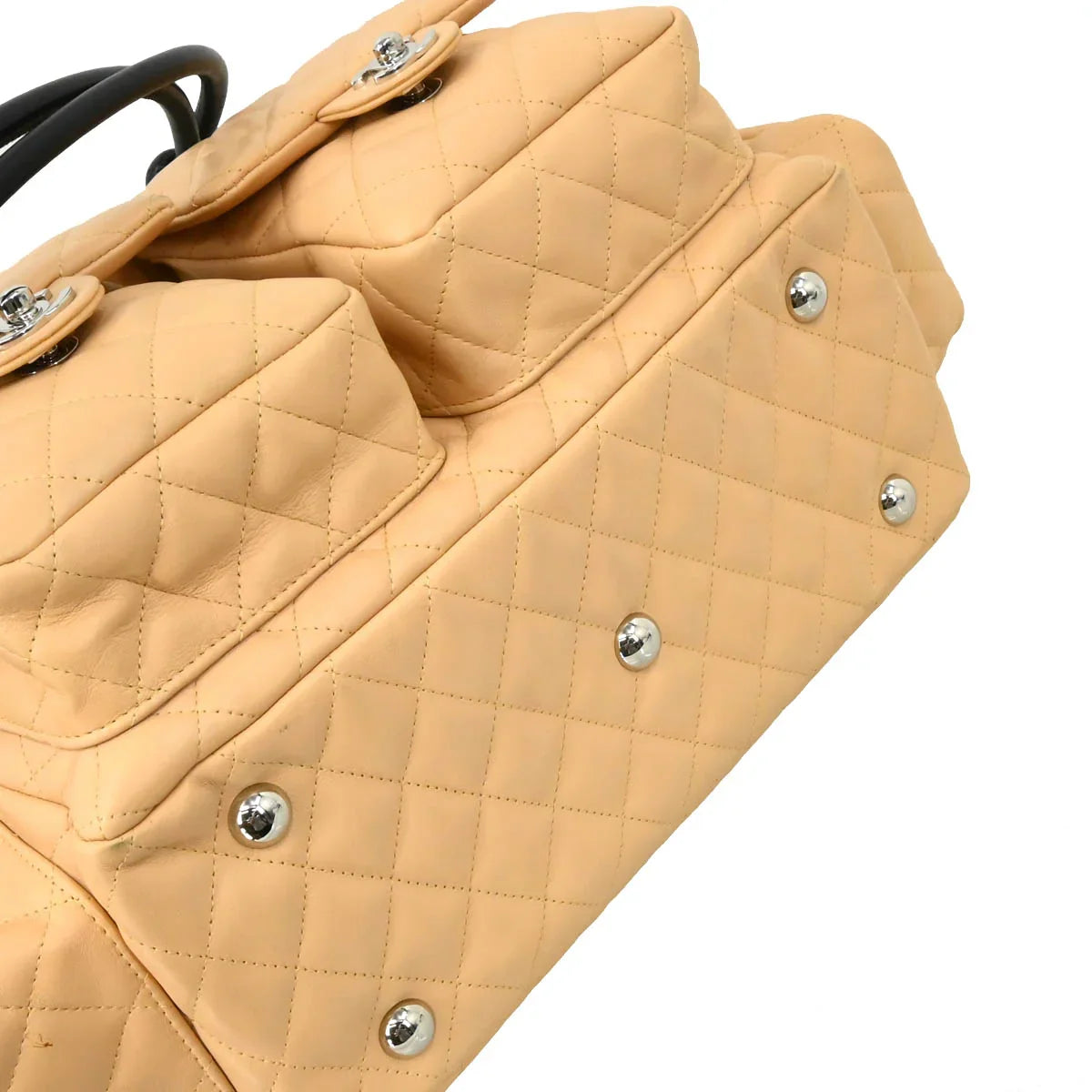 Chanel 2003-2004 Beige Calfskin Reporter Bag Cambon Ligne Handbag