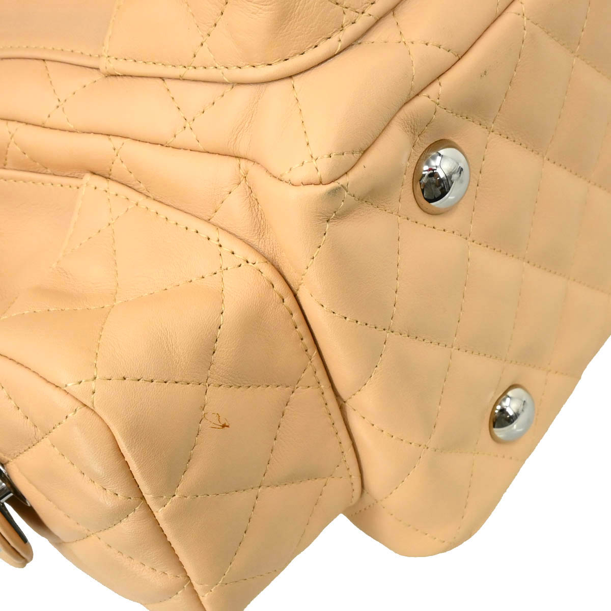 Chanel Beige Calfskin Reporter Bag Cambon Ligne Handbag