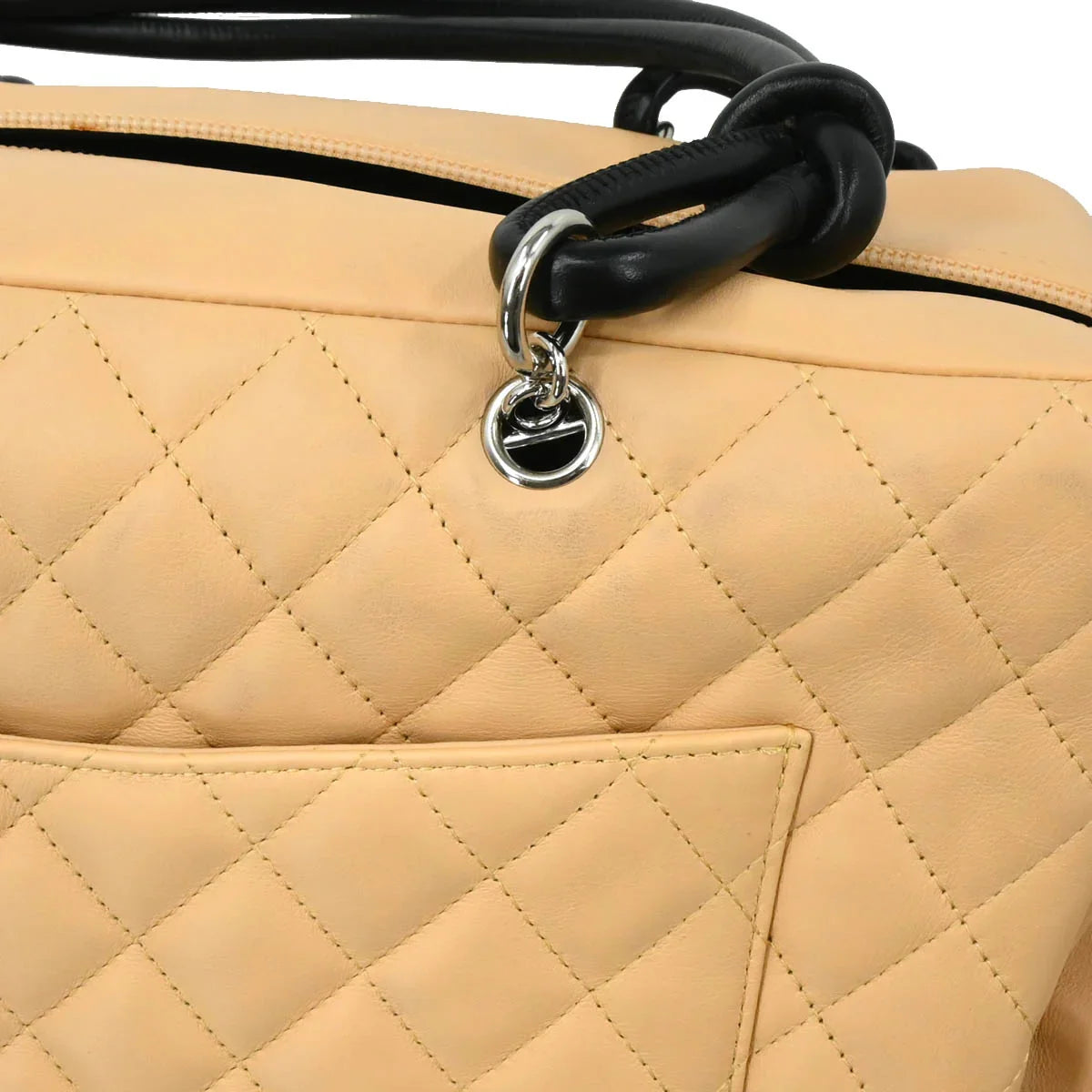 Chanel 2003-2004 Beige Calfskin Reporter Bag Cambon Ligne Handbag
