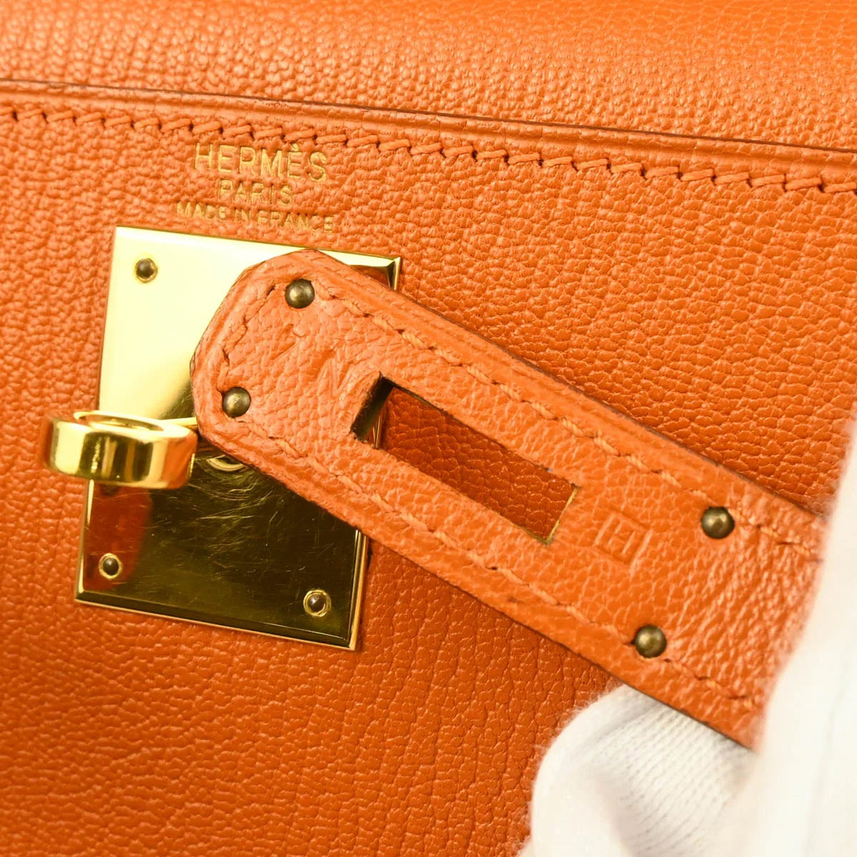 Hermes Orange Chevre Myzore Kelly 28 Retourne 2way Shoulder Handbag