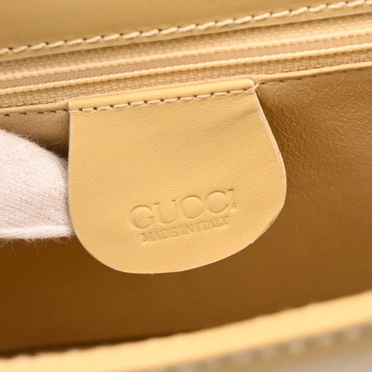 Gucci Beige Leather Bamboo 2way Shoulder Handbag