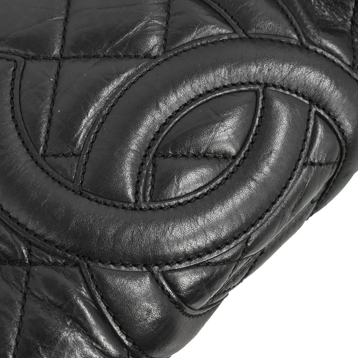 Chanel 2006-2008 Black Calfskin Cambon Ligne Tote Chain Handbag