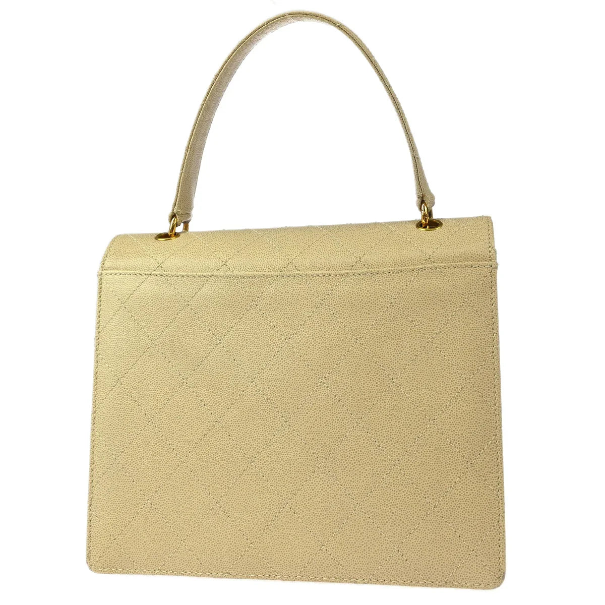 Chanel 1997-1999 Off-white Caviar Top Handle Handbag