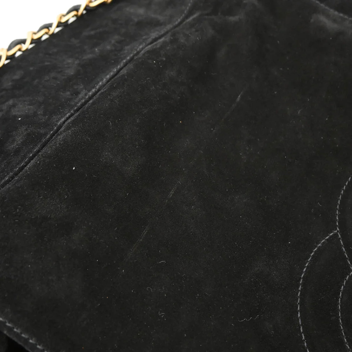 Chanel 2002-2003 Black Suede Chain Shoulder Bag
