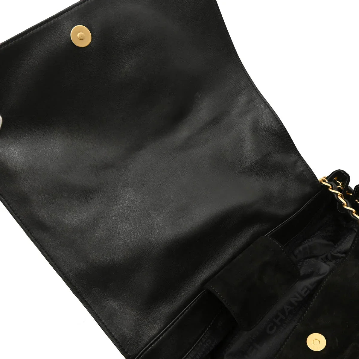 Chanel 2002-2003 Black Suede Chain Shoulder Bag