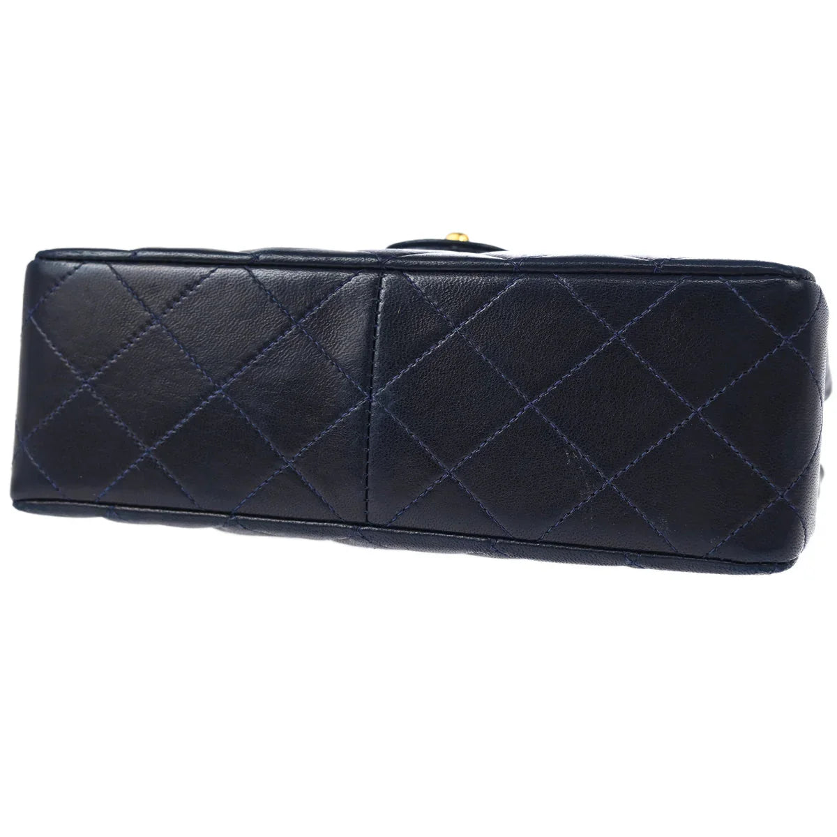 Chanel 1991-1994 Navy Lambskin Classic Square Flap Shoulder Bag