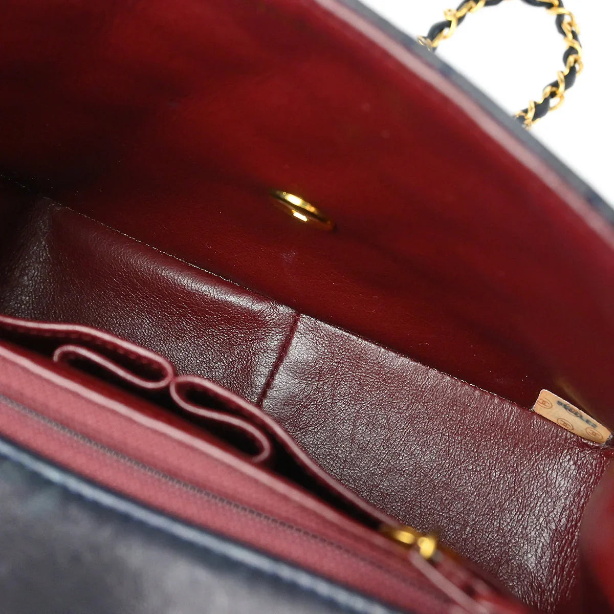 Chanel 1991-1994 Navy Lambskin Classic Square Flap Shoulder Bag