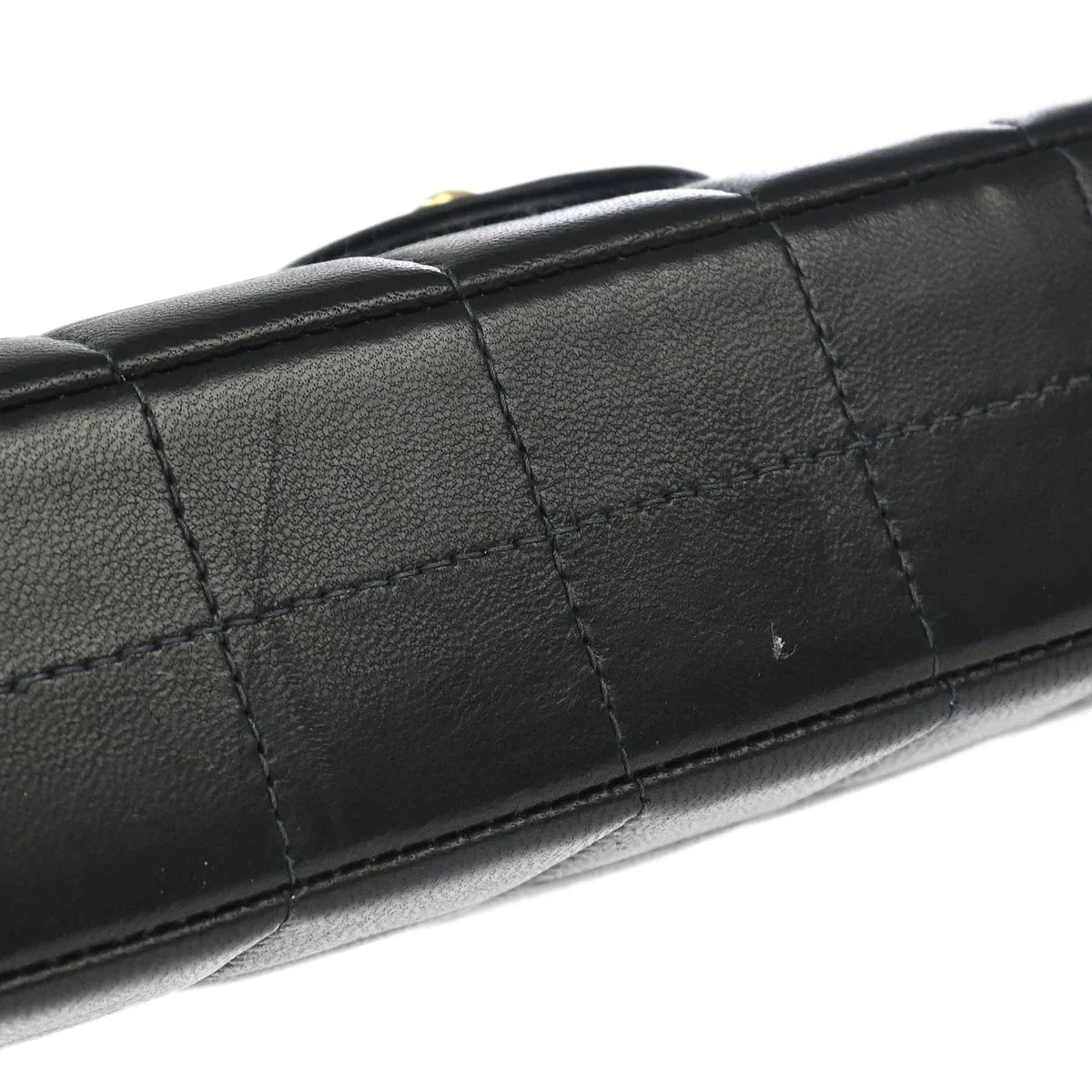 Chanel 2003-2004 Black Lambskin East West Choco Bar Shoulder Bag