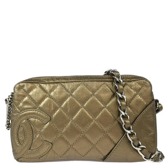 Chanel 2006-2008 Metallic Bronze Calfskin Cambon Ligne Handbag
