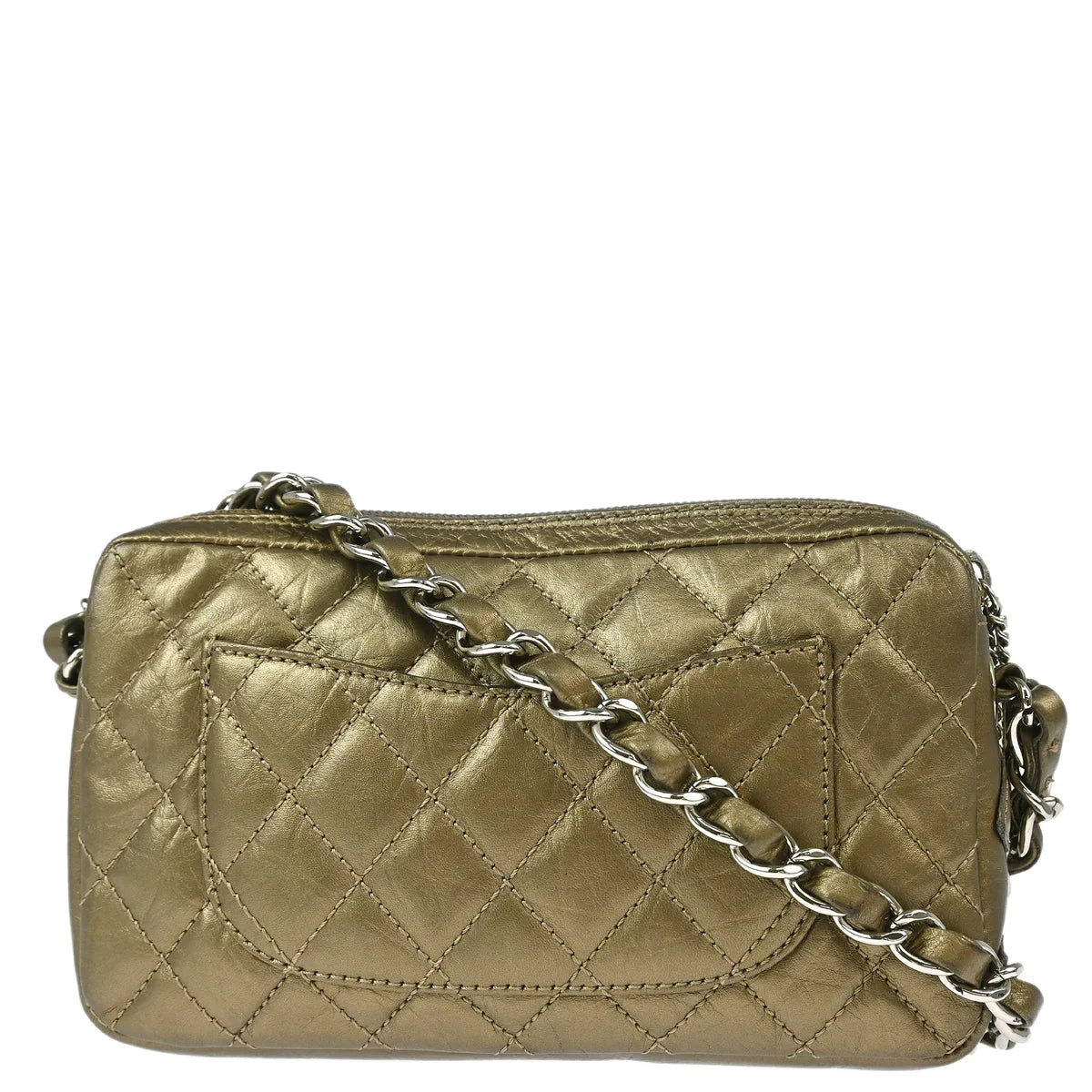 Chanel 2006-2008 Metallic Bronze Calfskin Cambon Ligne Handbag