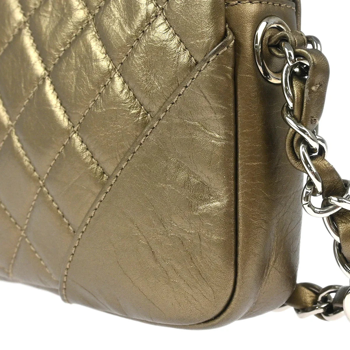 Chanel 2006-2008 Metallic Bronze Calfskin Cambon Ligne Handbag