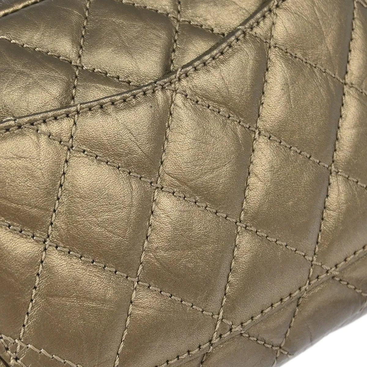 Chanel 2006-2008 Metallic Bronze Calfskin Cambon Ligne Handbag