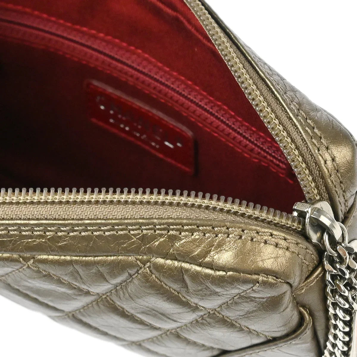 Chanel 2006-2008 Metallic Bronze Calfskin Cambon Ligne Handbag