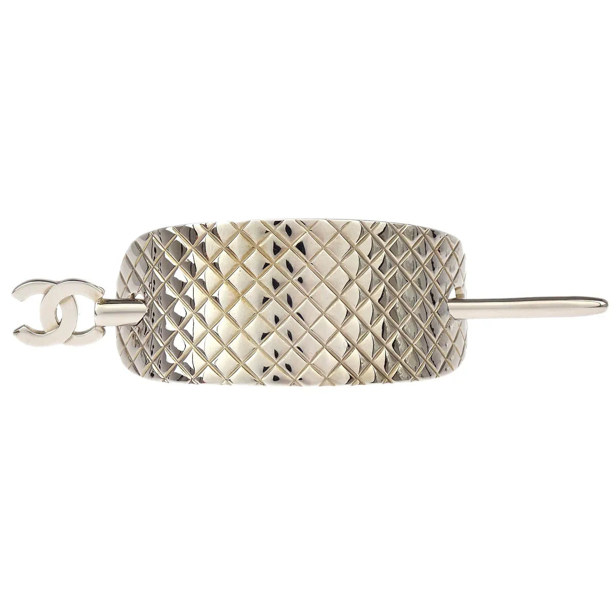 Chanel Hair Clip Hairpin Barrette Silver 98A