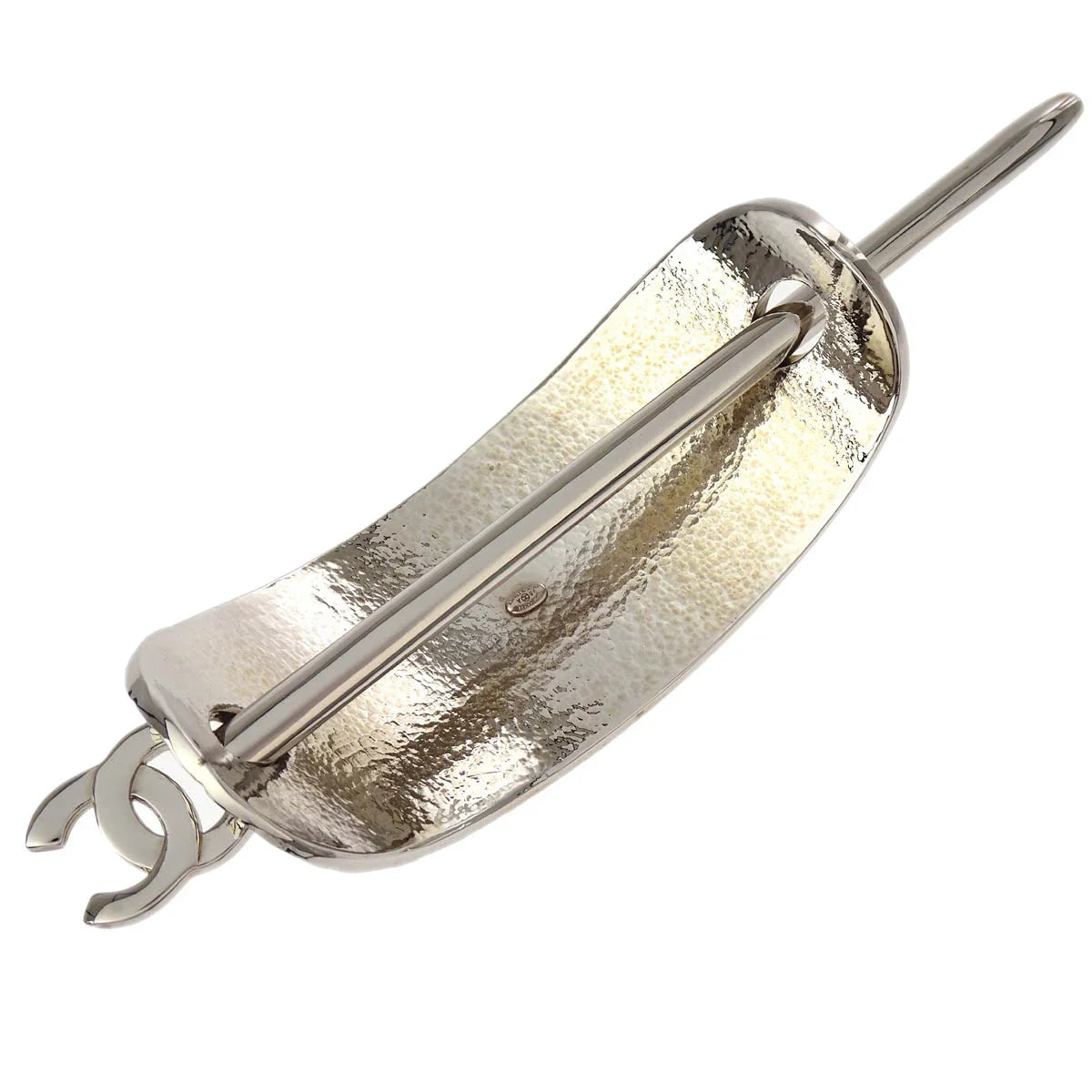 Chanel Hair Clip Hairpin Barrette Silver 98A