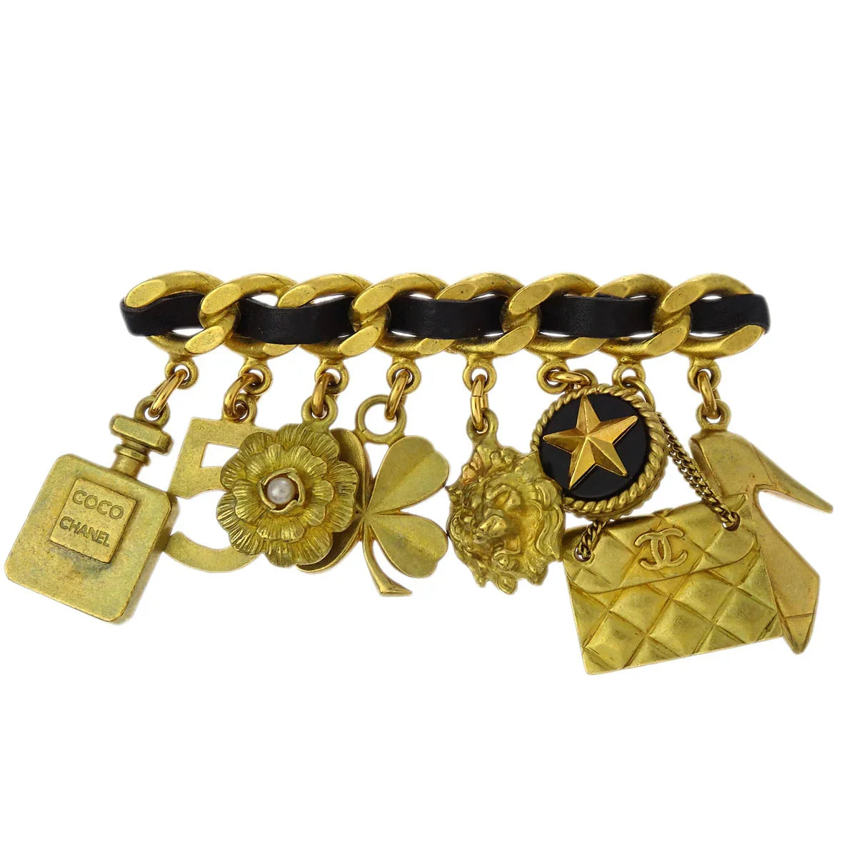 Chanel Icon Brooch Pin Gold Costume Pearl 94A