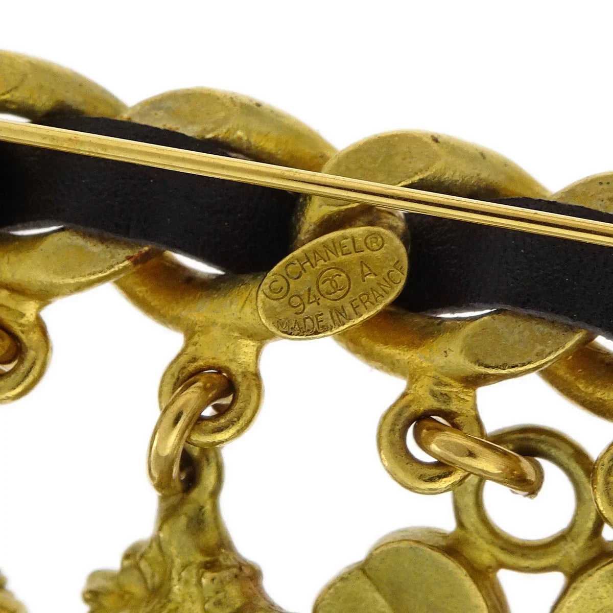 Chanel Icon Brooch Pin Gold Costume Pearl 94A
