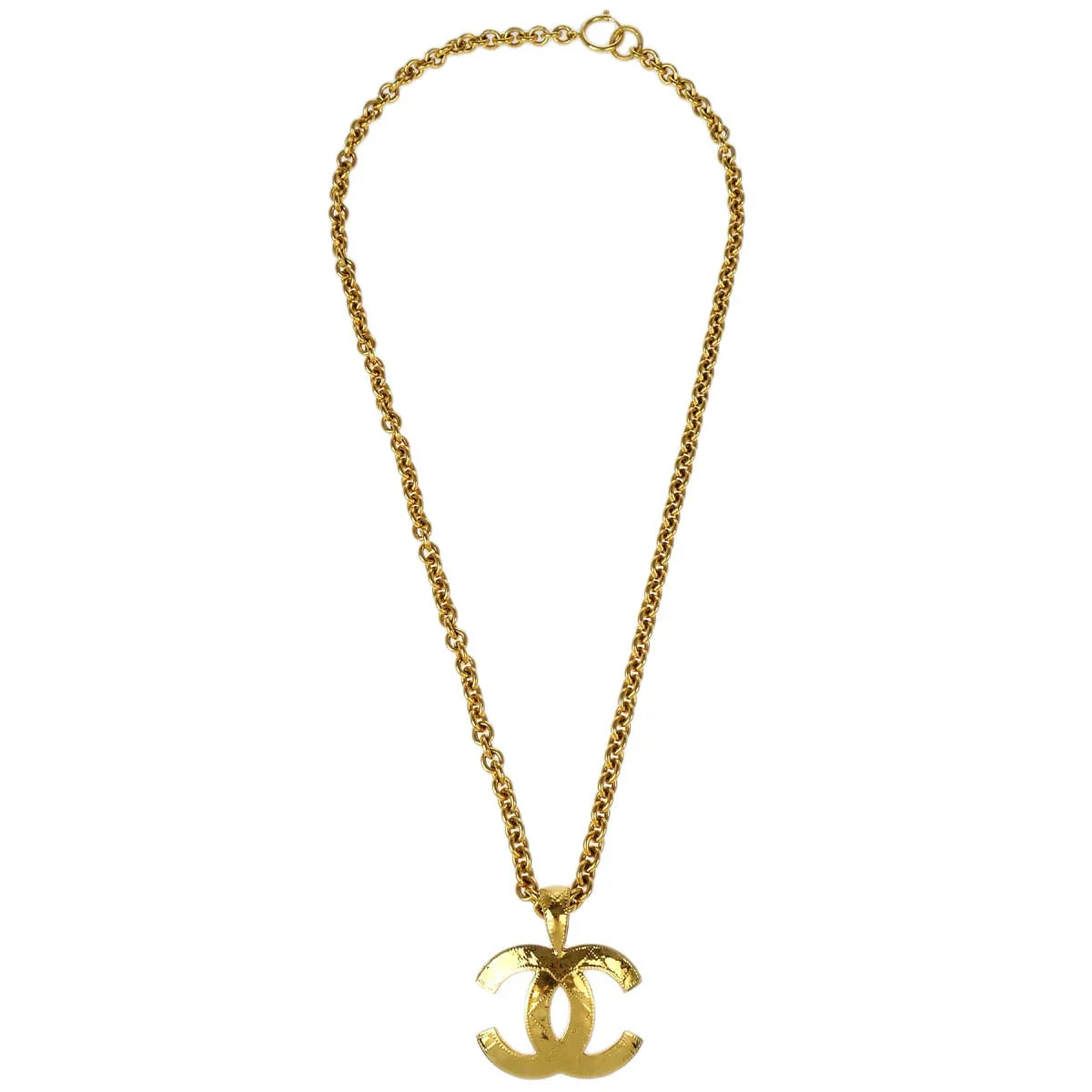 Chanel Gold CC Chain Pendant Necklace 94P
