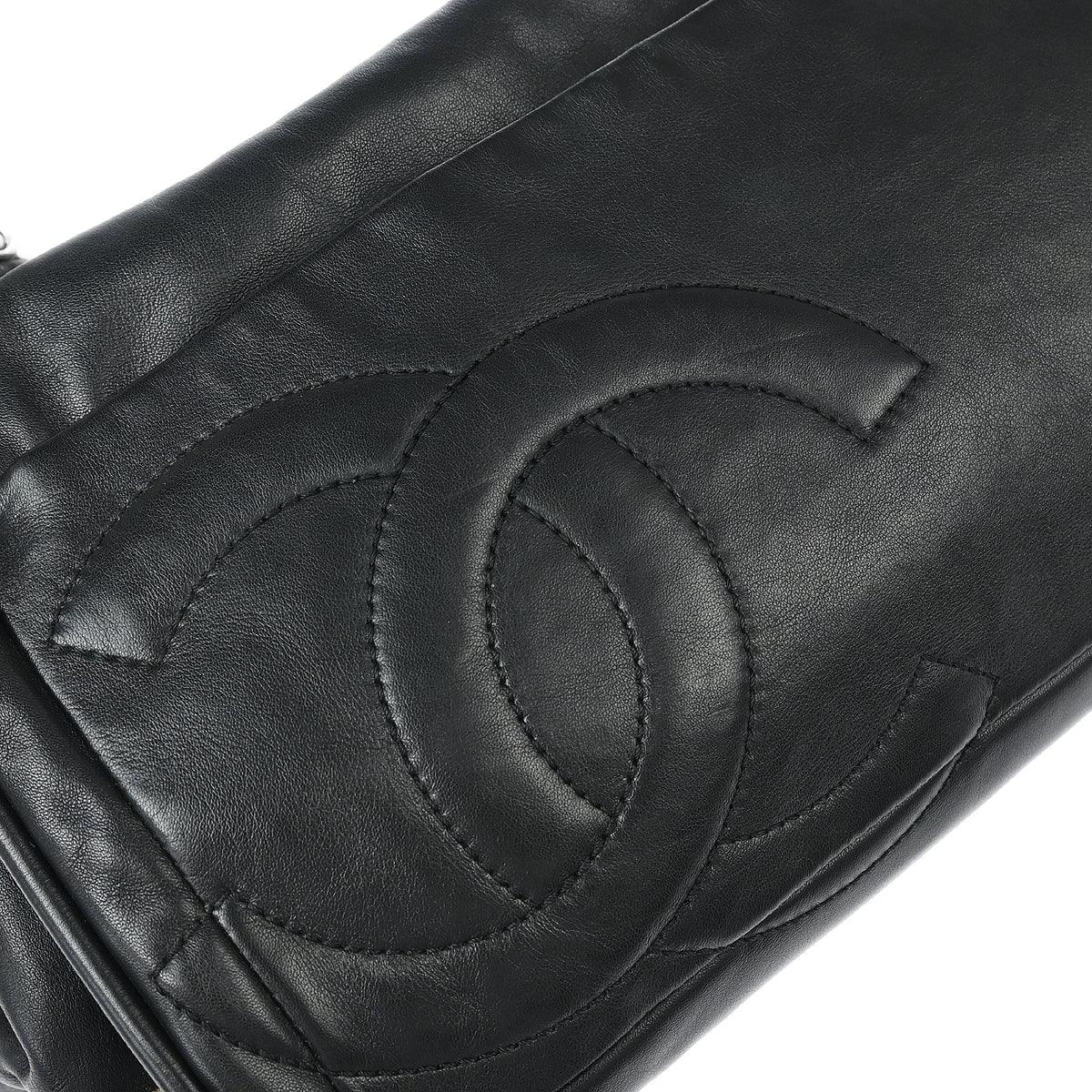Chanel 2006-2008 Black Calfskin Chain Tote Handbag