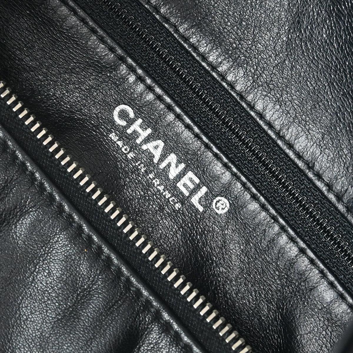 Chanel 2006-2008 Black Calfskin Chain Tote Handbag