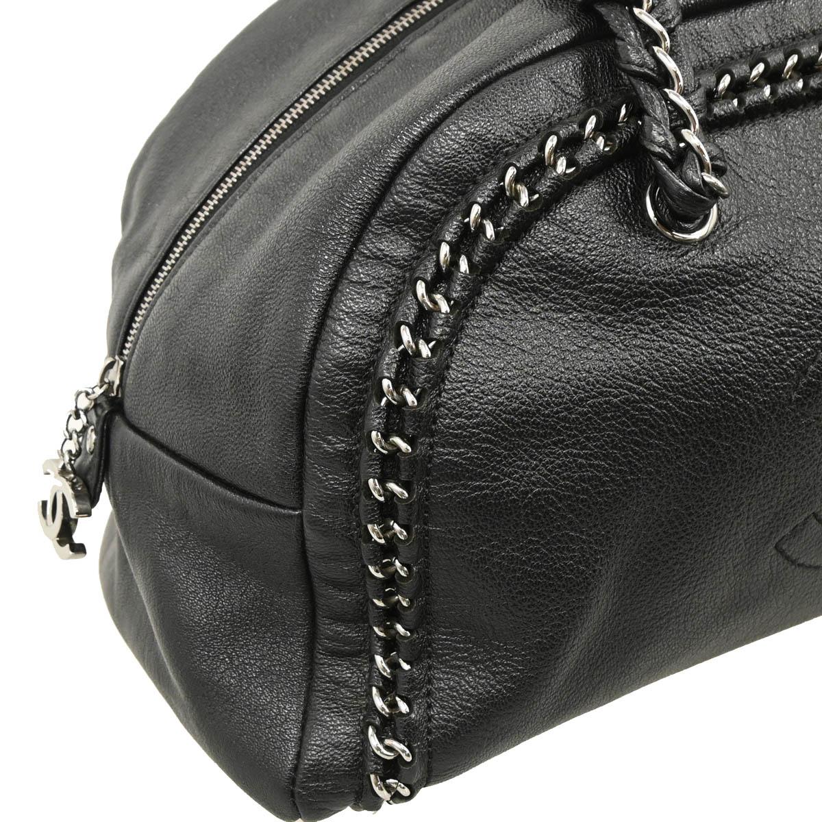 Chanel 2005-2006 Black Calfskin Luxury Line Bowling Bag
