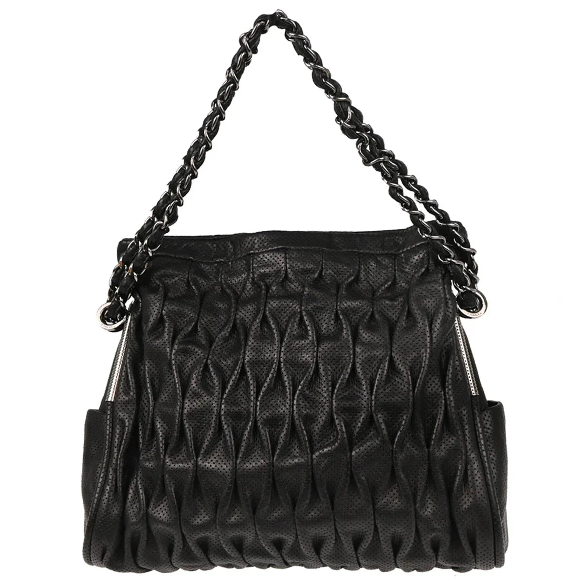 Chanel 2008-2009 Black Perforated Lambskin Handbag