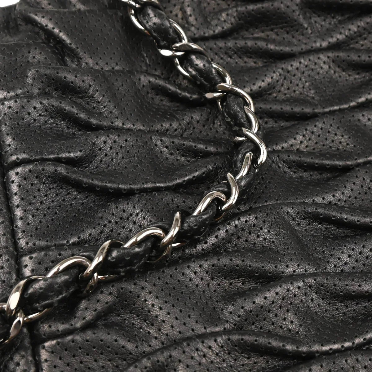Chanel 2008-2009 Black Perforated Lambskin Handbag