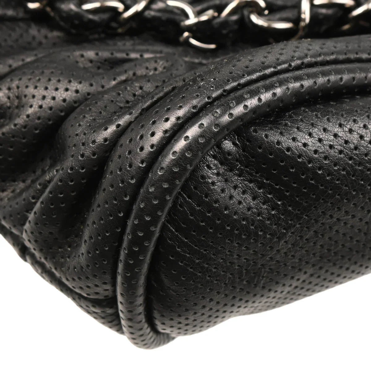 Chanel 2008-2009 Black Perforated Lambskin Handbag