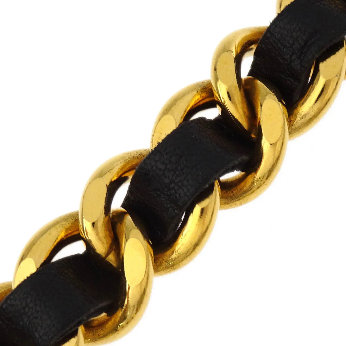 Chanel Chain Belt Medallion Gold Black Small Good