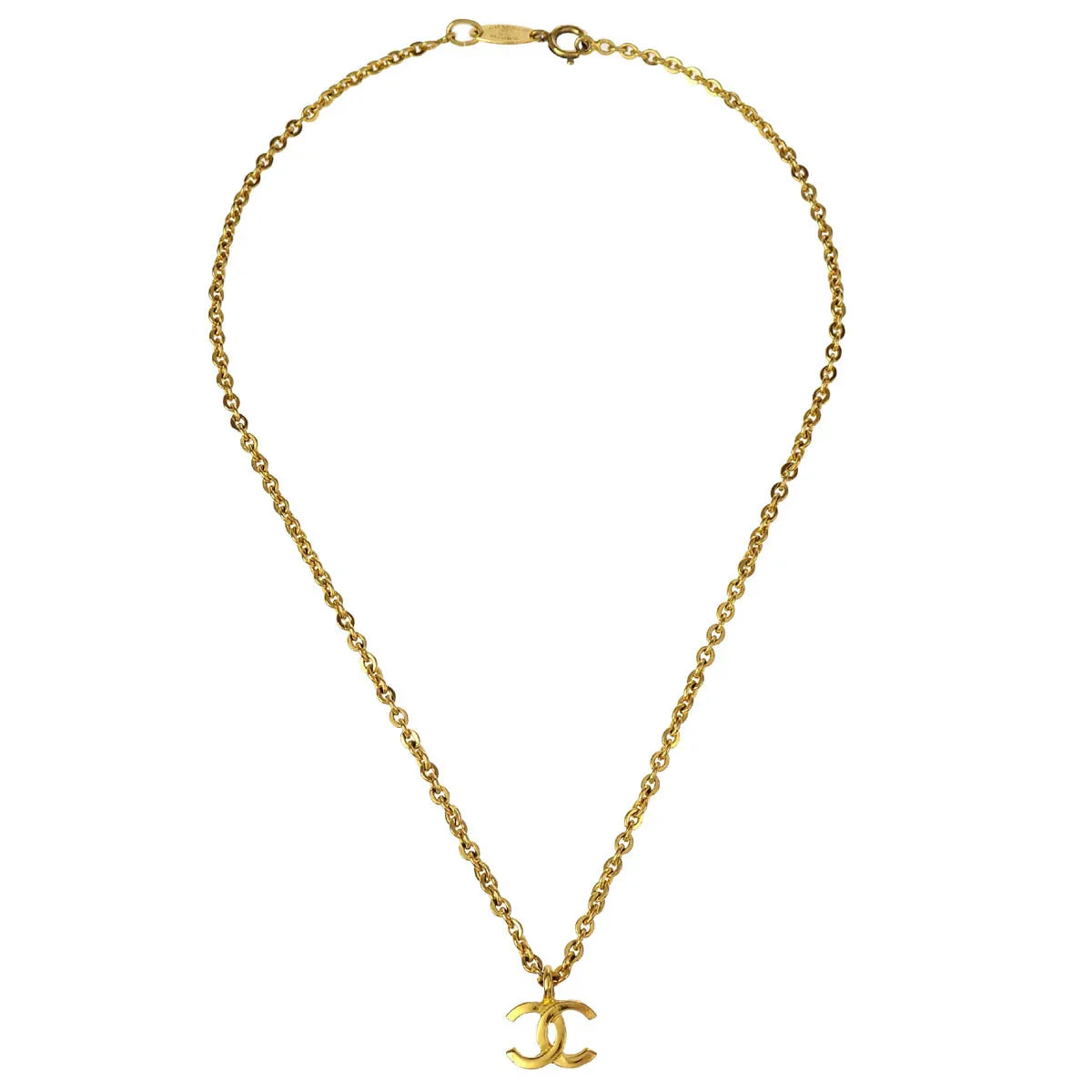 Chanel Gold CC Chain Pendant Necklace 1982/376
