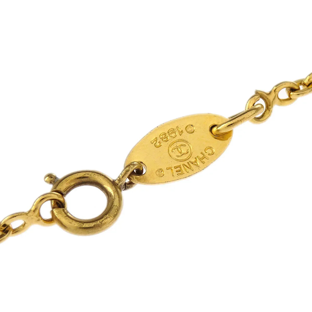 Chanel Gold CC Chain Pendant Necklace 1982/376