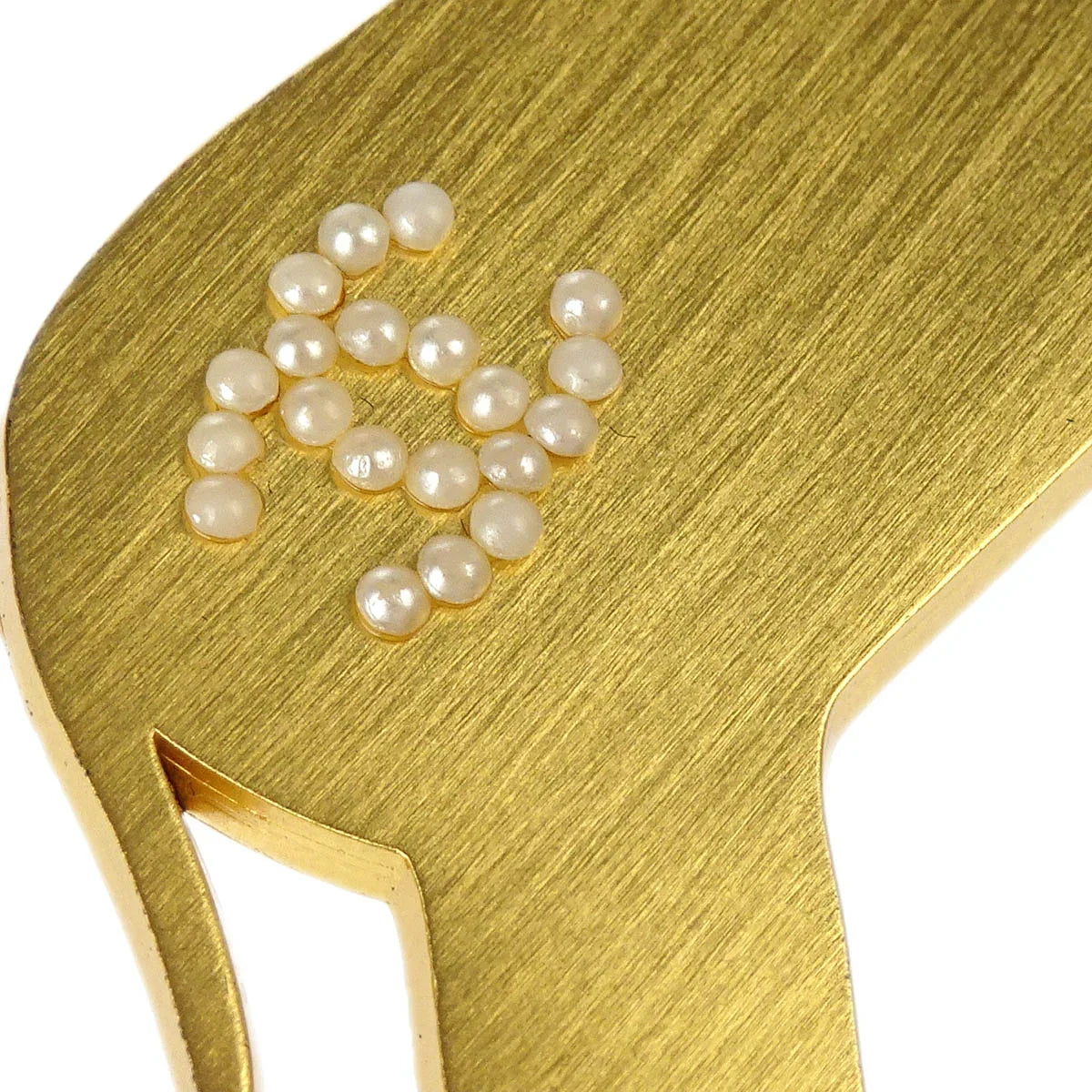 Chanel Deer Gold Brooch Pin Costume Pearl 01A