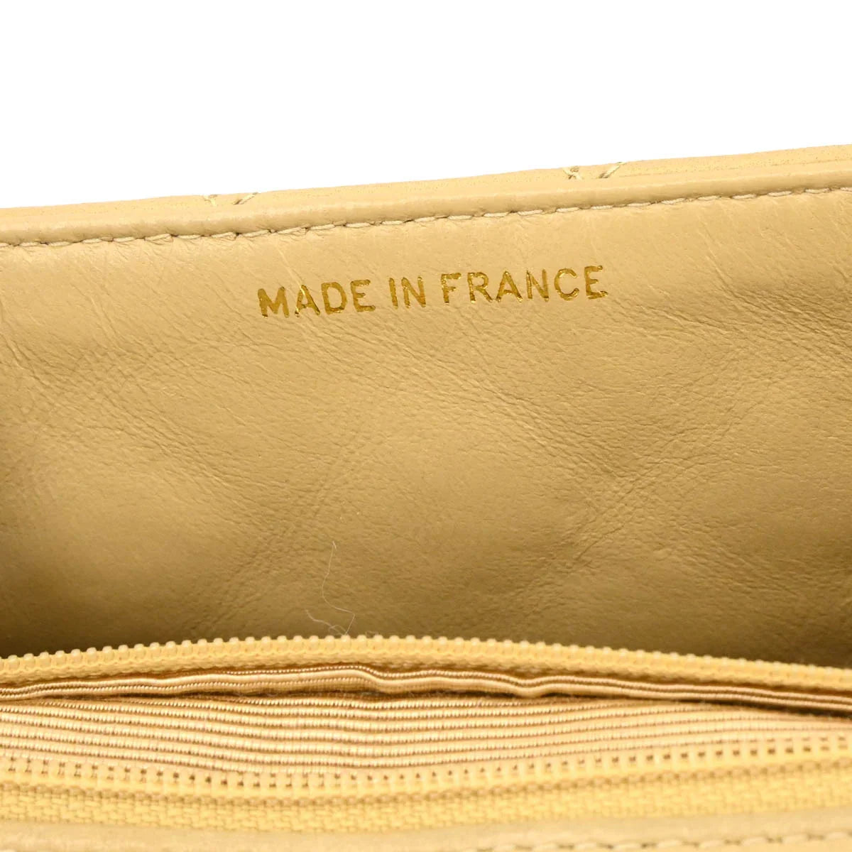 Chanel 1994-1996 Beige Lambskin Mini Classic Square Flap Shoulder Bag