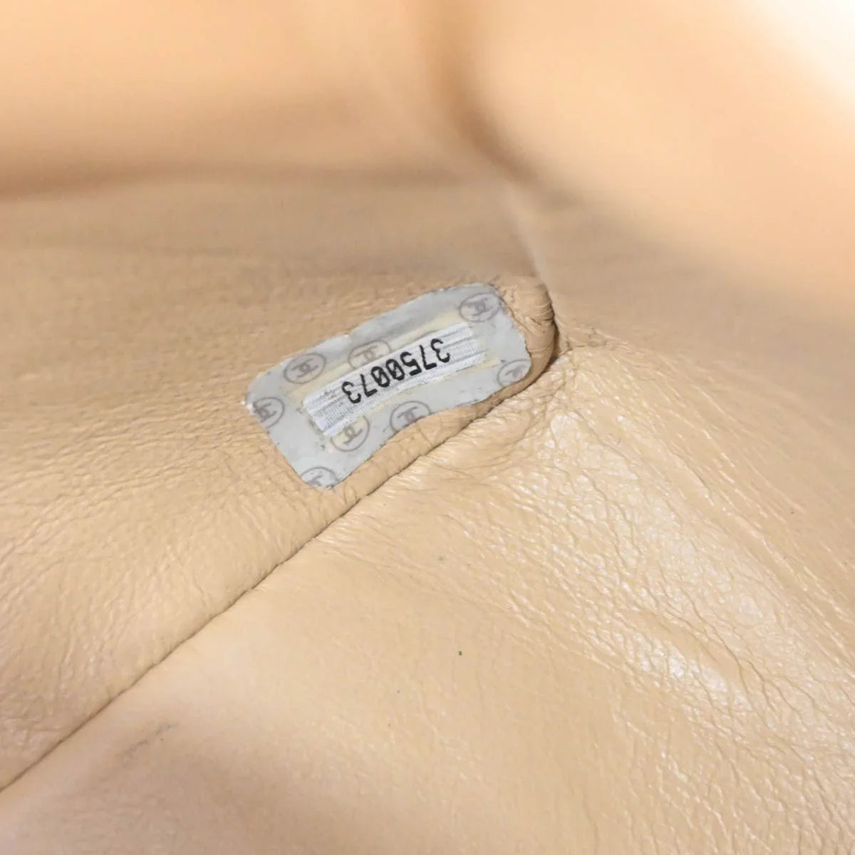Chanel 1994-1996 Beige Lambskin Mini Classic Square Flap Shoulder Bag