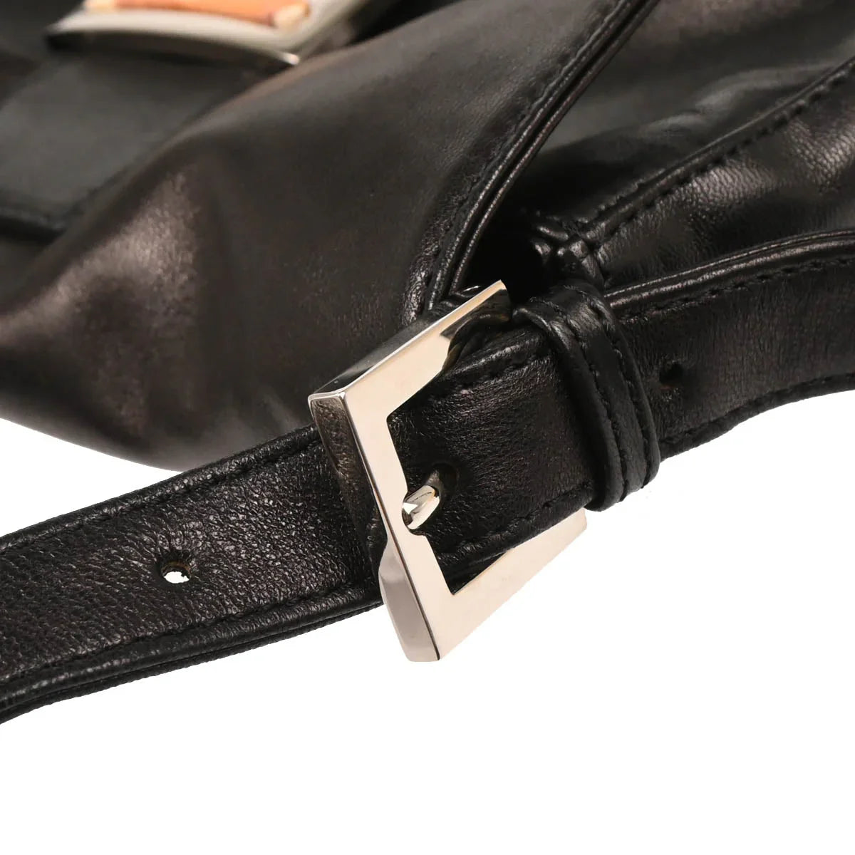 Fendi 1990-2000 Black Leather Baguette Handbag