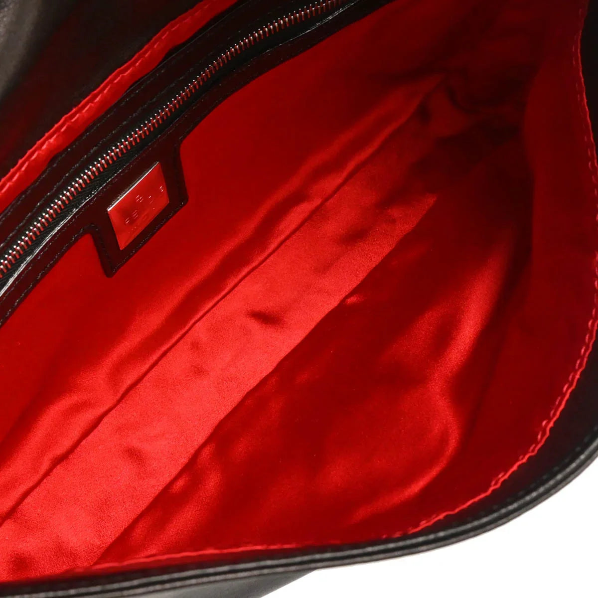 Fendi 1990-2000 Black Leather Baguette Handbag
